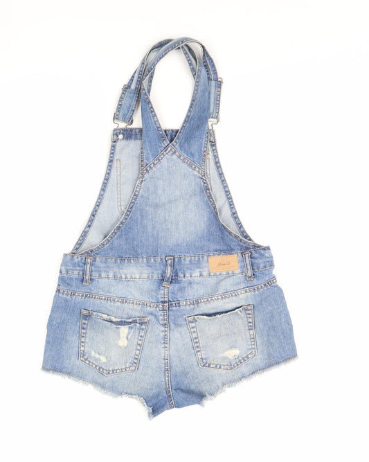 Denim & Co. Womens Blue  Denim Playsuit One-Piece Size 8