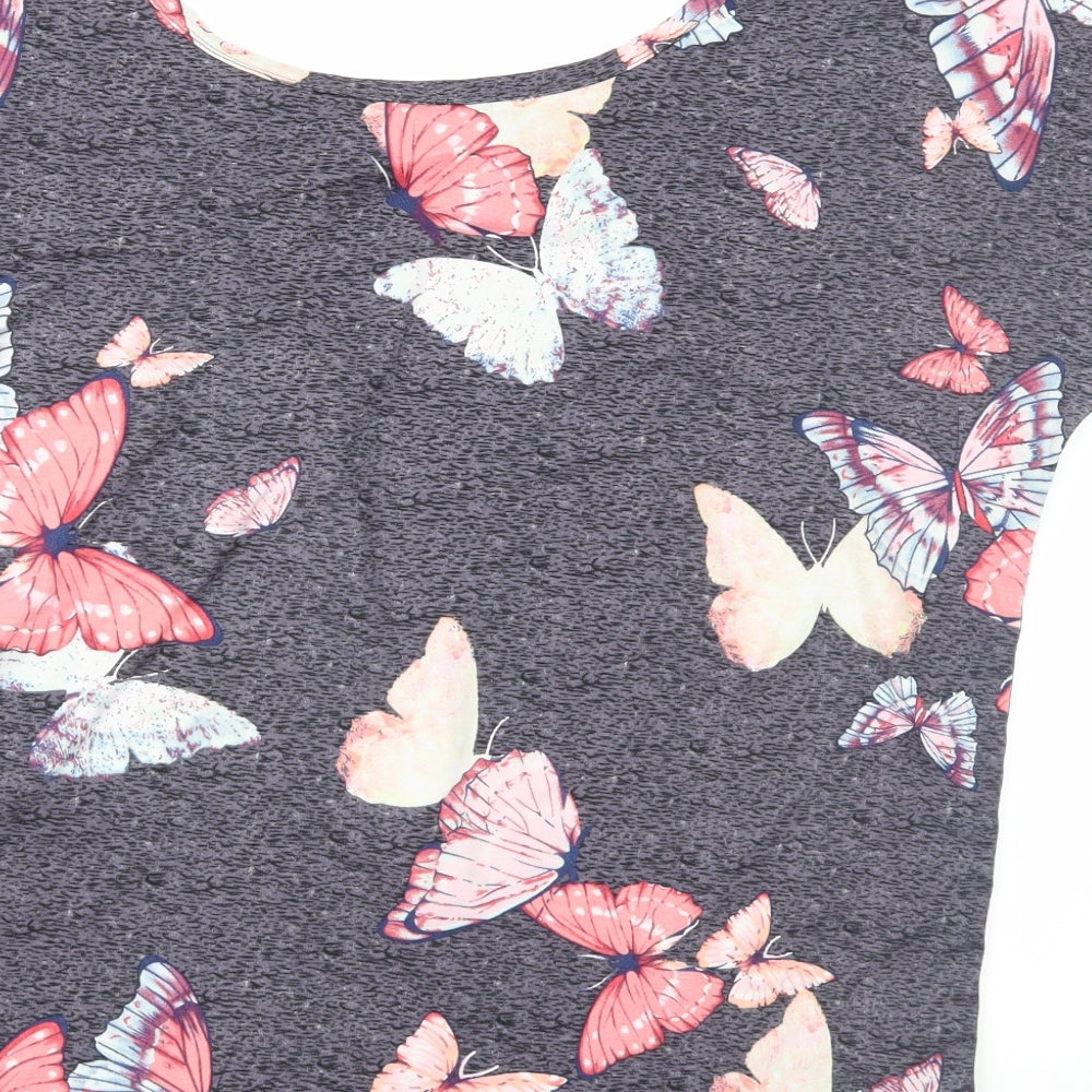 Womens UK Size 12 Peacocks Blue Basic T-Shirt