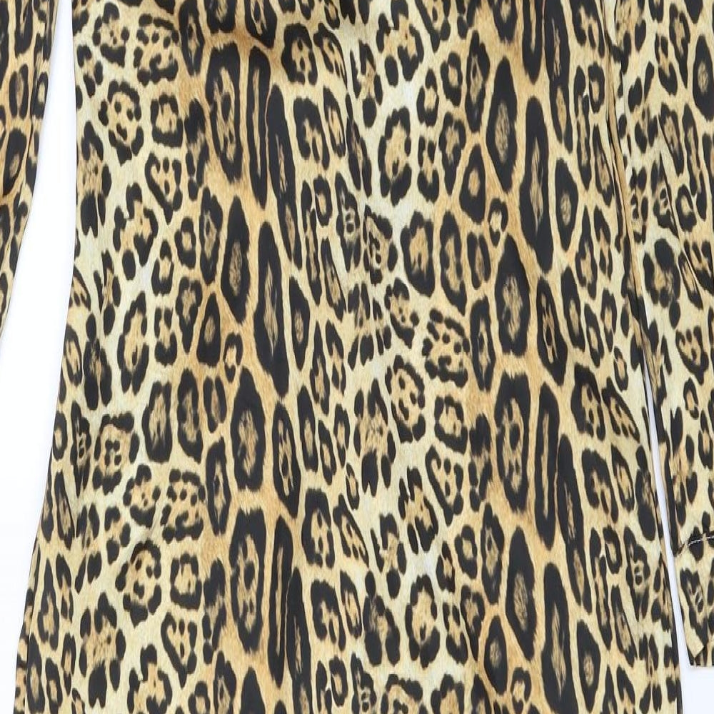 Missguided Womens Gold Animal Print Shift Size 4