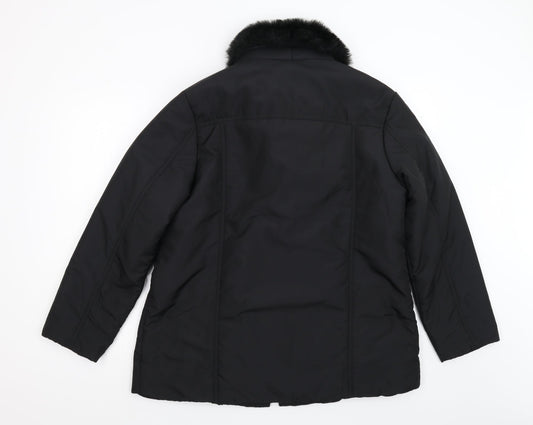Womens UK Size 16 Classics Black Overcoat