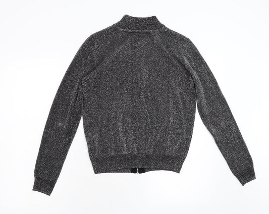Primark Womens Black Knit Full Zip Jumper Size 8