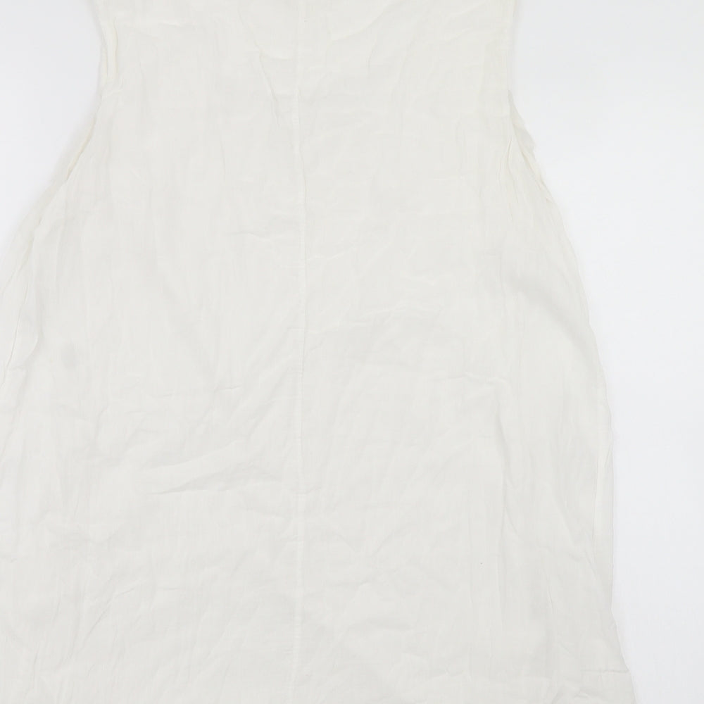Preworn Womens White Tunic Blouse Size M
