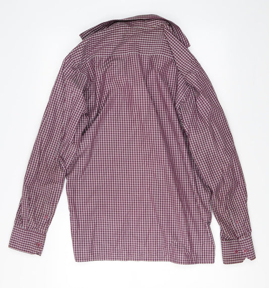 Mens UK Size L Peter England Red Button-Up Long Sleeve Casual Shirt