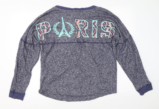 Womens UK Size L Derek Heart Blue Pullover Jumper