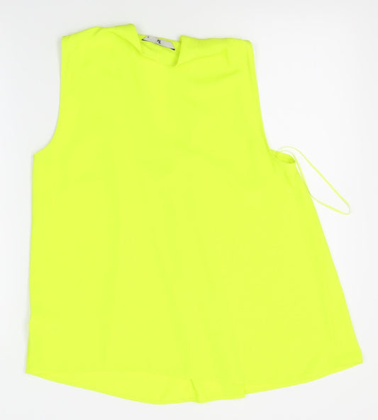 TU Womens Yellow Basic Blouse Size 12 - iridescent