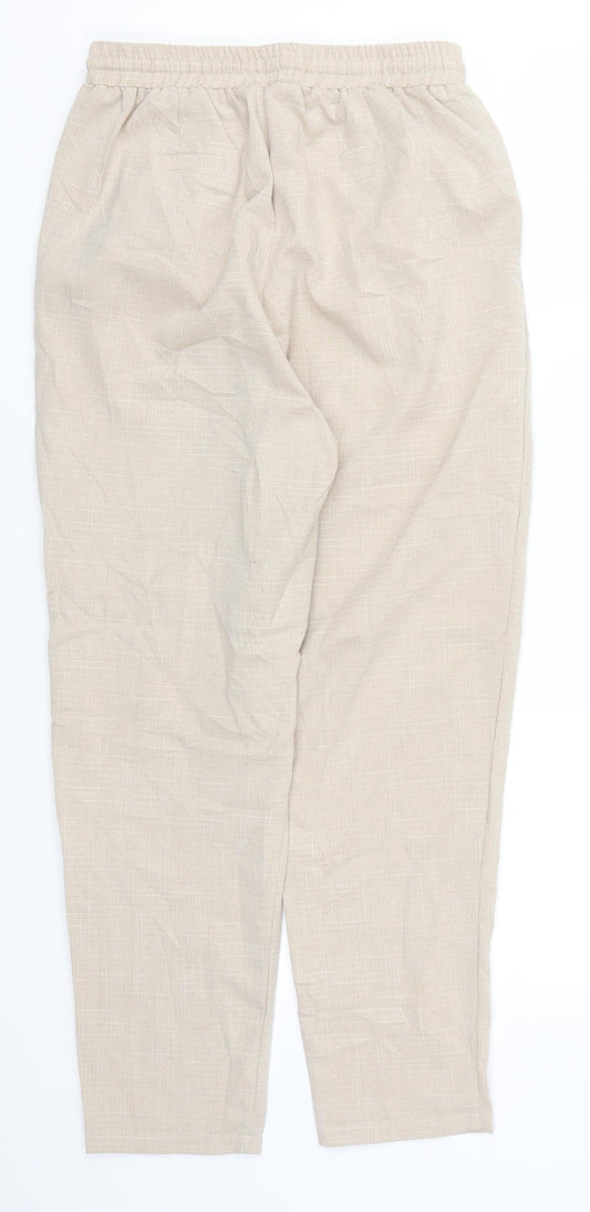PRETTYLITTLETHING Womens Beige Trousers Size 8 L24.5 in