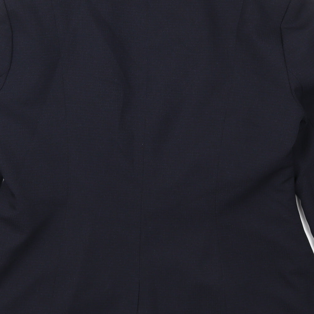 Brand and care label for Papaya women’s blue jacket suit jacket, size UK 10