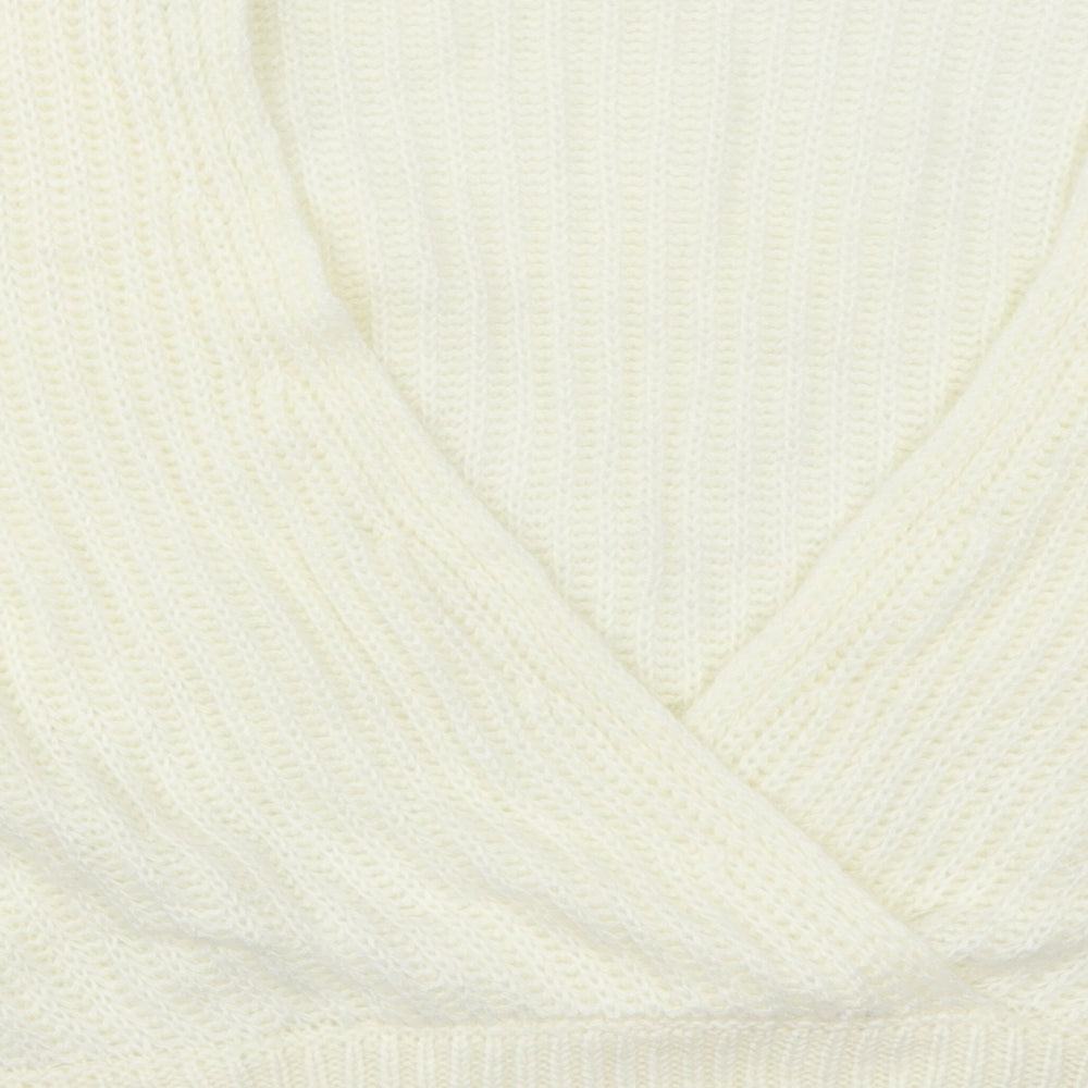 ASOS Womens Ivory Knit Pullover Jumper Size 10 - Open Back