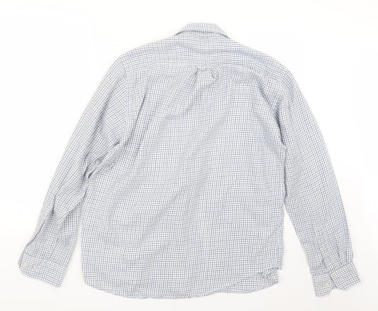 EWM Mens Blue Check Button-Up Size M
