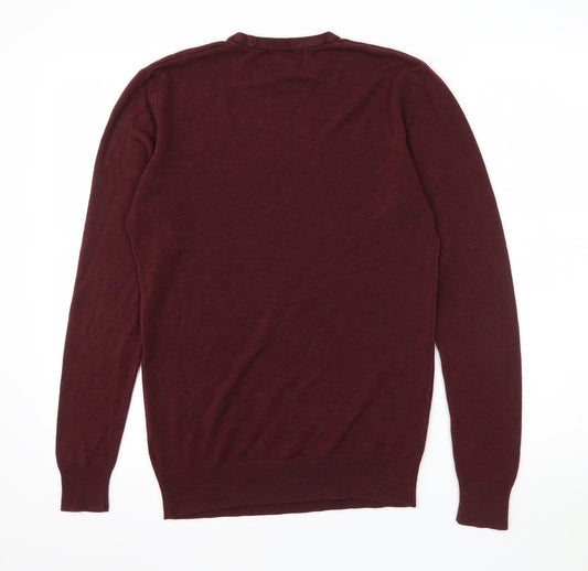 Primark Mens Red  Knit Pullover Jumper Size S