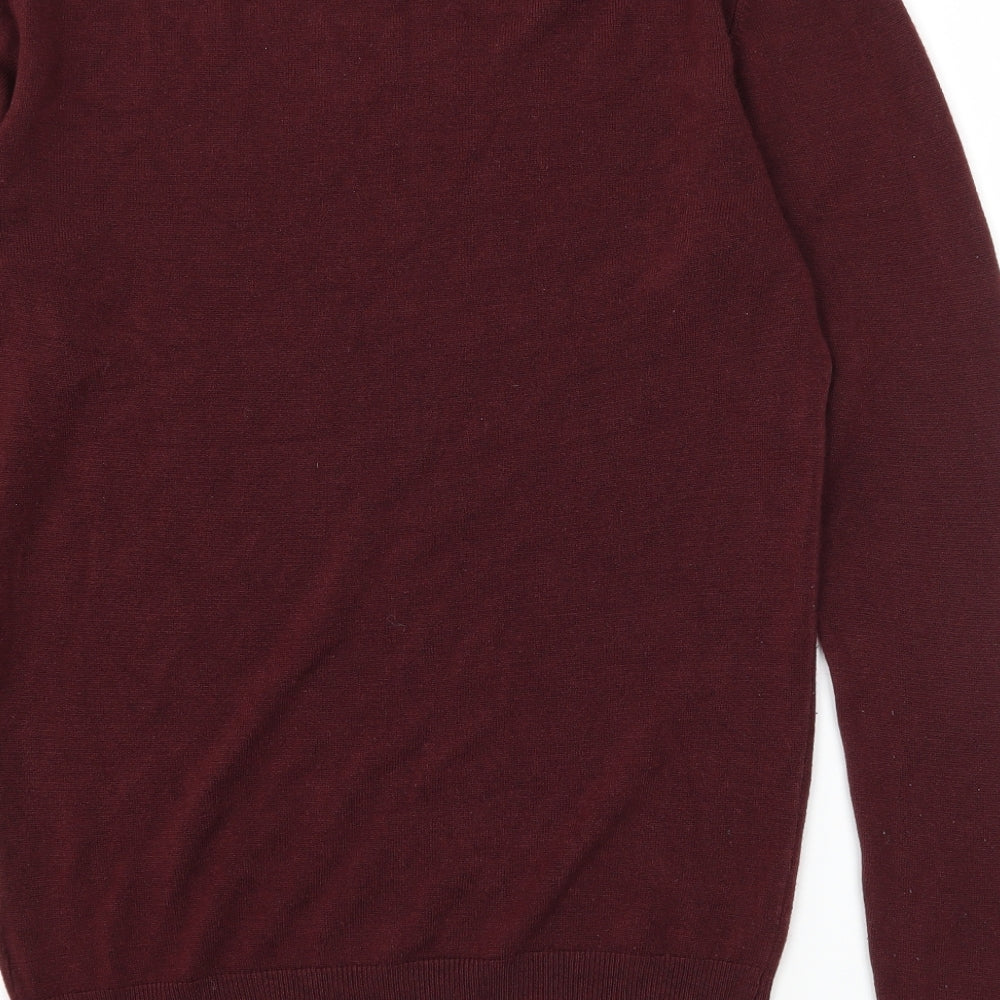 Primark Mens Red Knit Pullover Jumper Size S