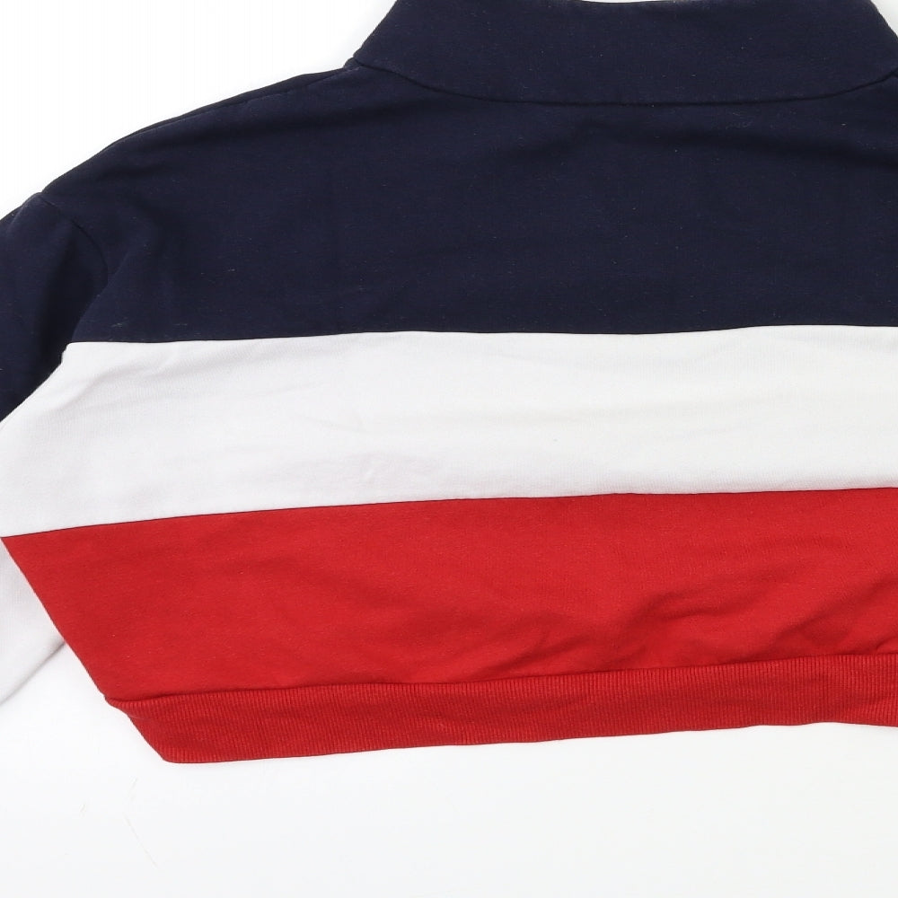 H&M Womens Blue Striped Pullover Sweatshirt Size S