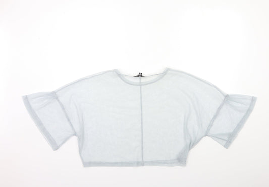 Womens UK Size 12 Missguided Grey Basic Blouse