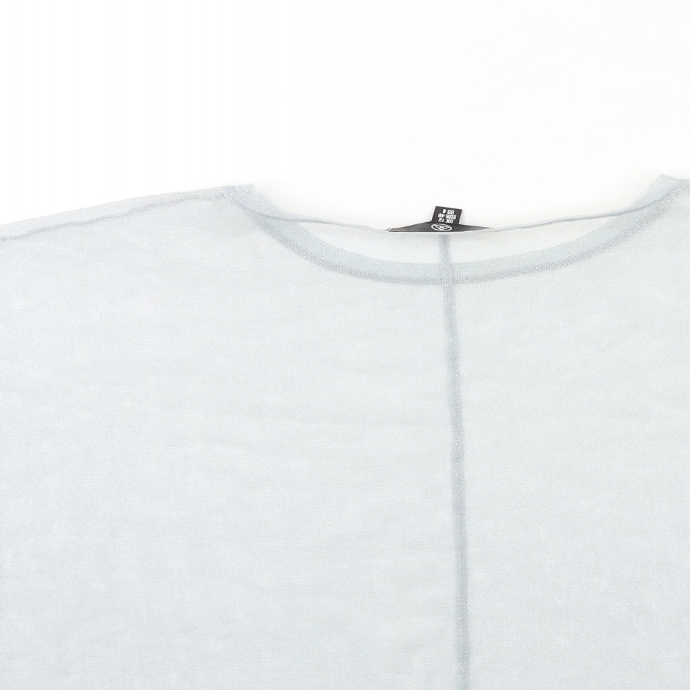 Womens UK Size 12 Missguided Grey Basic Blouse