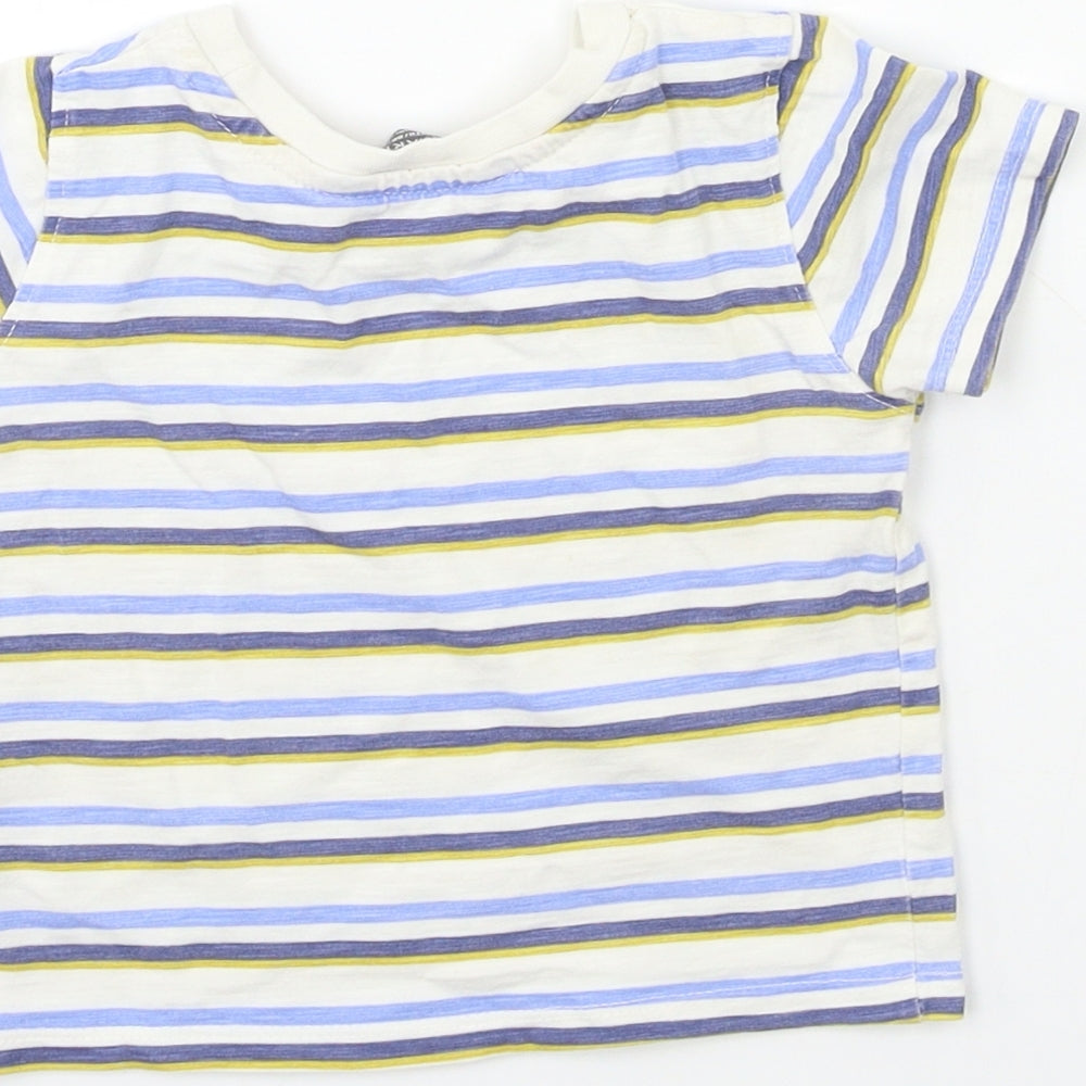 Primark Baby Blue Striped Pullover T-Shirt Size 12 Months