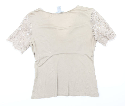 Womens UK Size S H&M Brown Basic Blouse