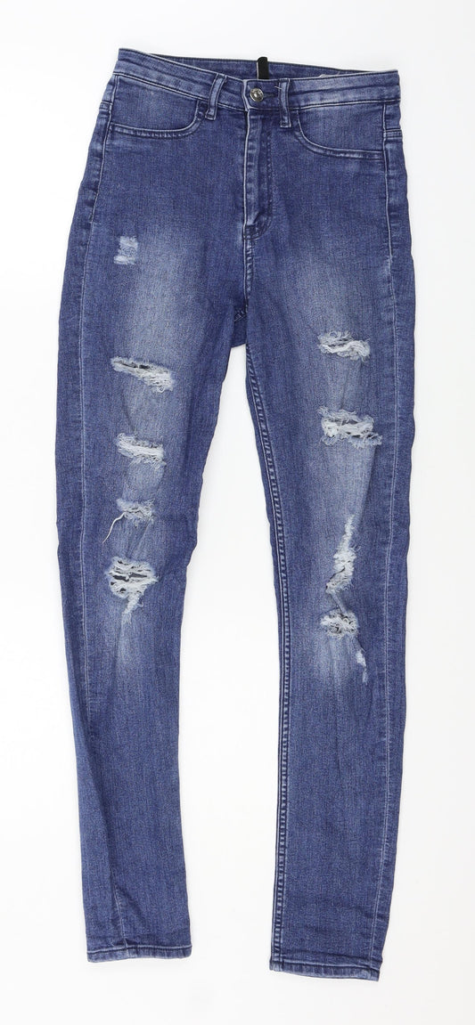 Womens UK Size 6 Divided by H&M Regular Fit Skinny Blue Jeans