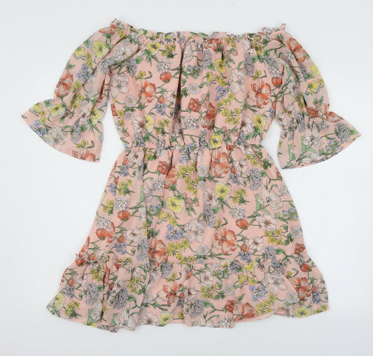 FOREVER 21 Womens Pink Floral Fit & Flare Size M