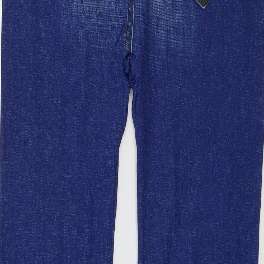 lwuparty Womens Blue Geometric Capri Leggings Size 26 in L26 in - Jegging look