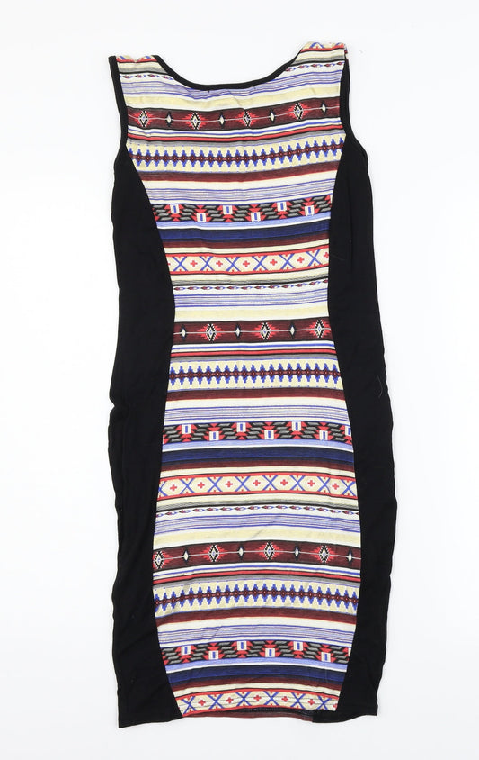 PARISIAN SIGNATURE Womens Multicoloured Geometric Jersey Bodycon Size S