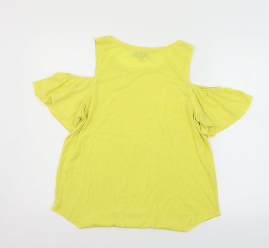 F&F Womens Yellow Jersey Basic T-Shirt Size 12