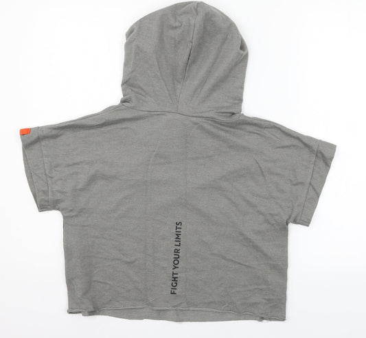 DECATHLON Womens Grey Jersey Pullover Hoodie Size S - FYL