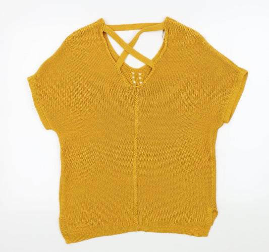 F&F Womens Yellow Pullover Jumper Size 8