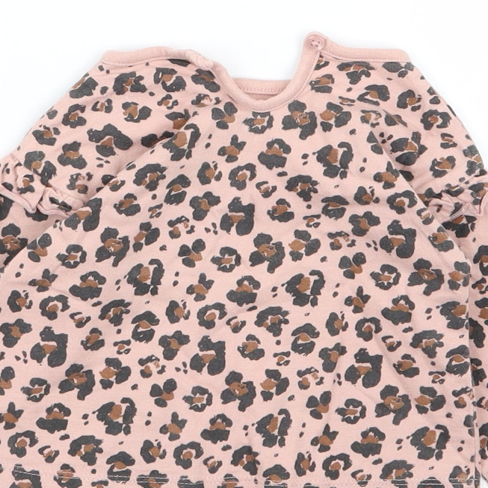 Asda George Girls Multicoloured Animal Print Basic T-Shirt Size 3-6 Months