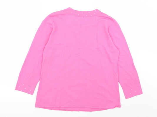 Womens UK Size M Sky Pink Basic T-Shirt