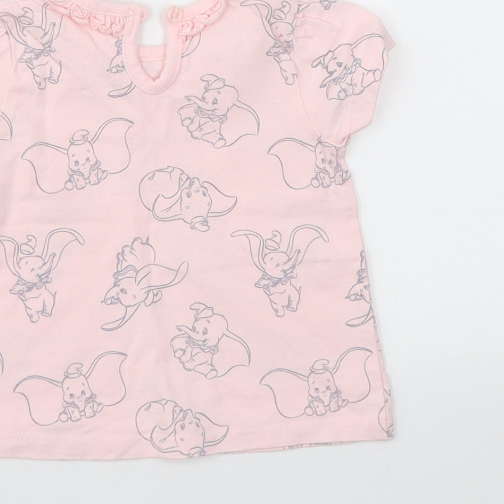 George Girls Pink Animal Print Basic Polo Size 3-6 Months