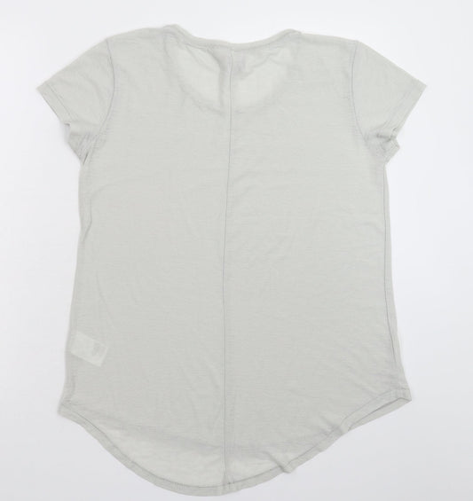 Womens UK Size S Divided Grey Basic T-Shirt