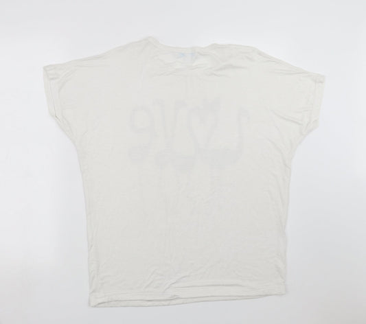 Blue Vanilla Womens White Basic T-Shirt Size S - flamingo