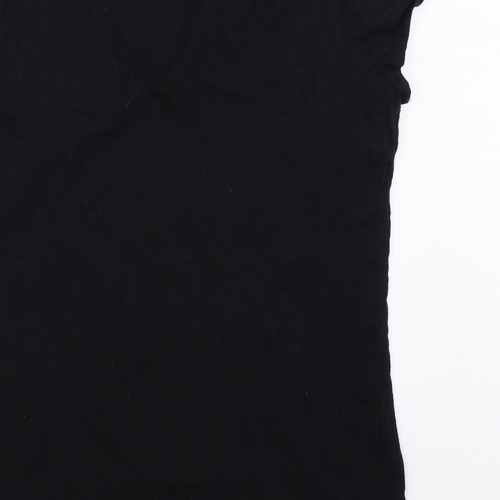 Womens UK Size M Bella + Canvas Black Basic T-Shirt