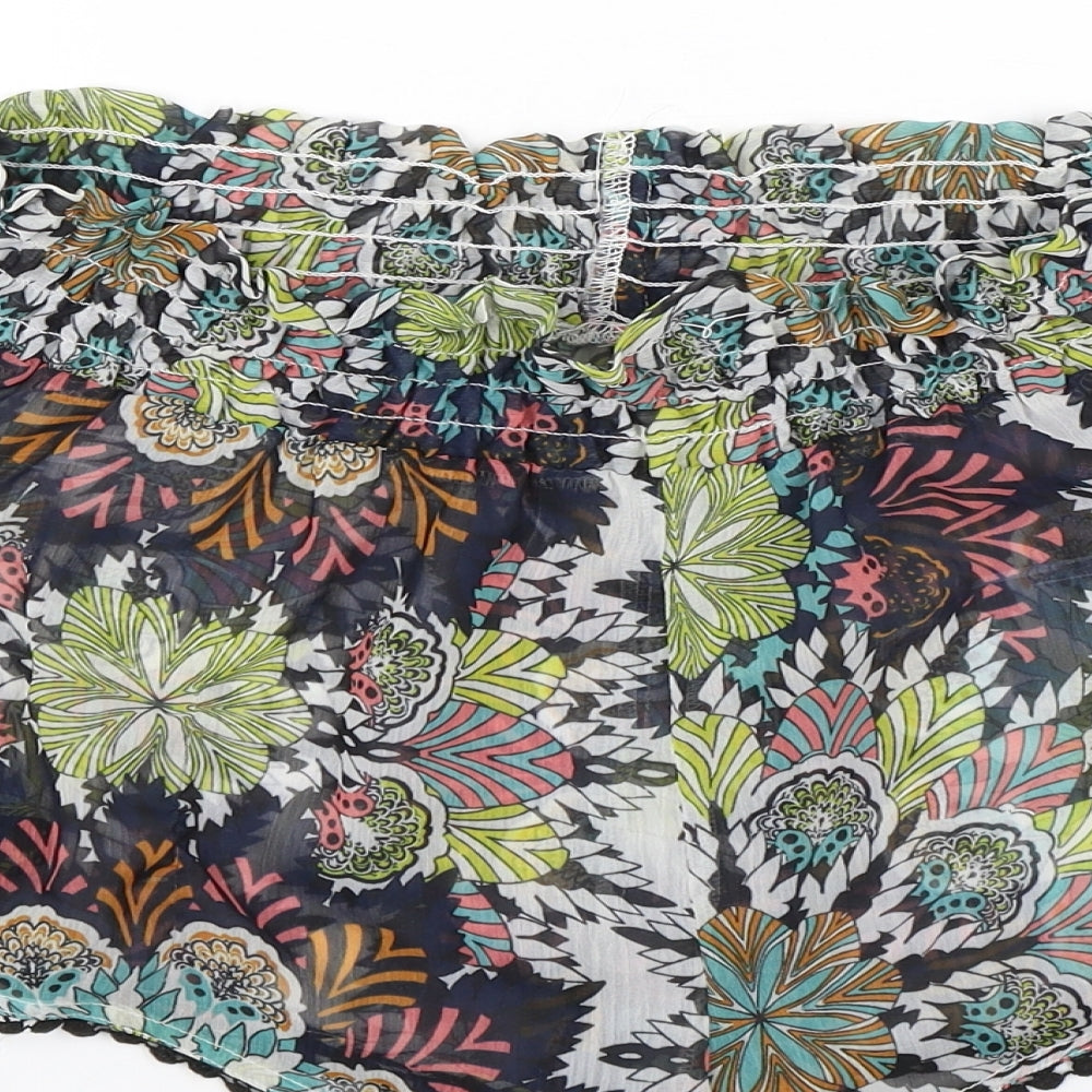 H&M Womens Multicoloured Floral Sailor Shorts Size M - Transparent