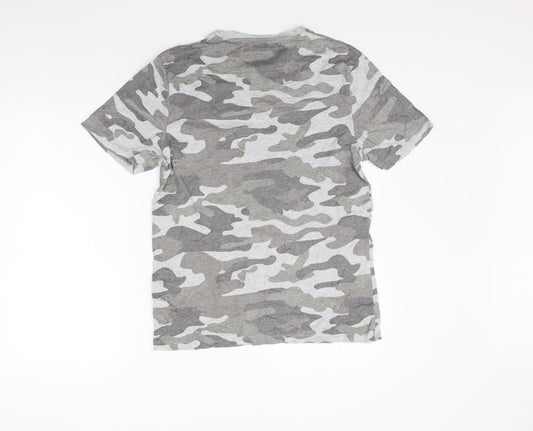 F&F Womens Grey Geometric Basic T-Shirt Size S