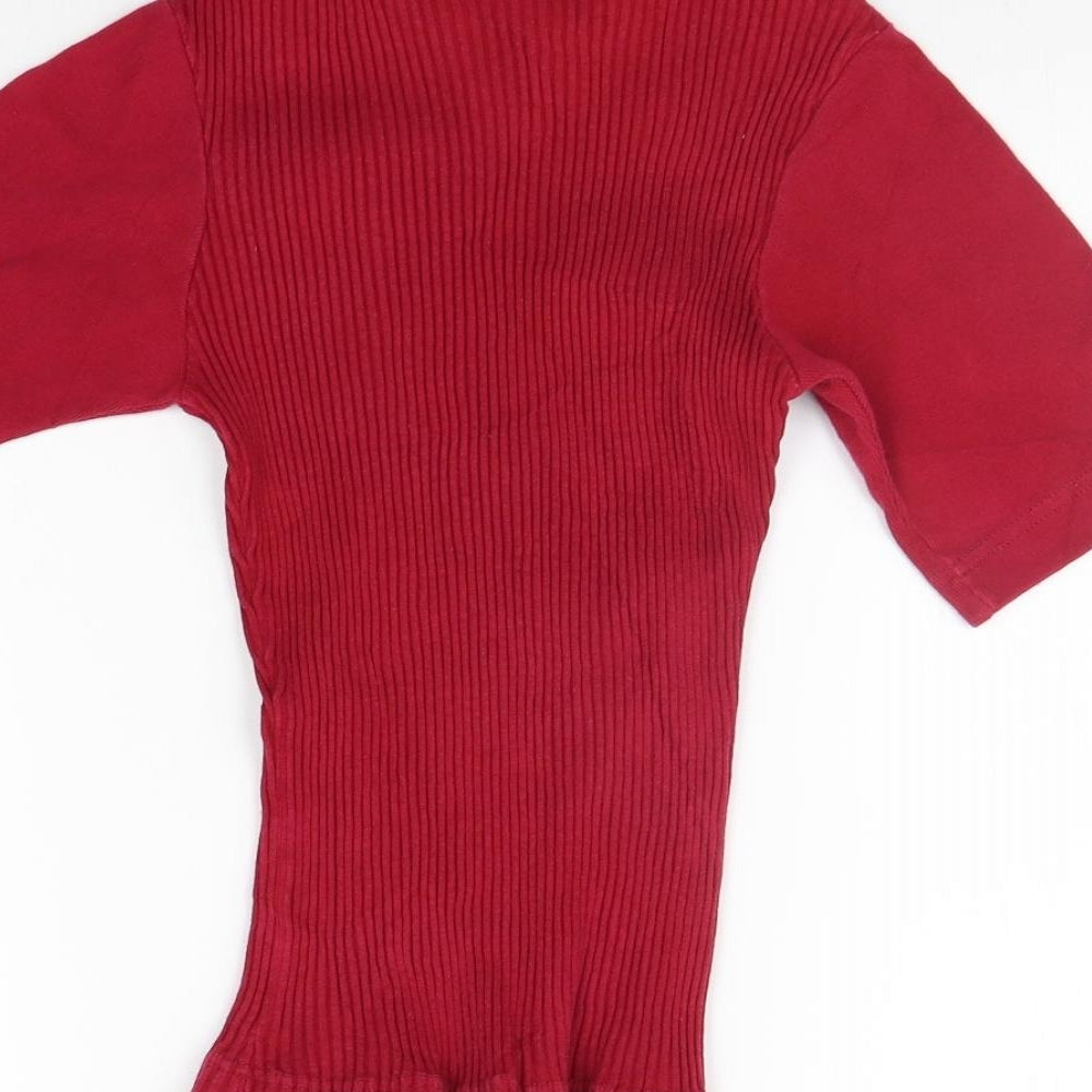 SheIn Womens Red Basic T-Shirt Size 14