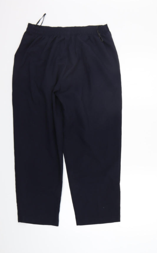 Classic Womens Blue Trousers Size 16 L25 in - Elastic Waist Band