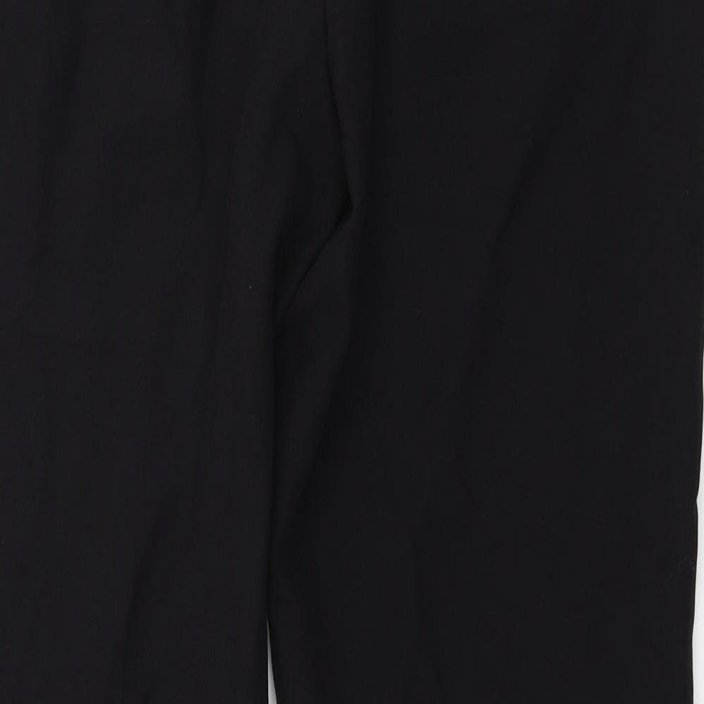 Womens UK Size 14 Preworn Regular Fit Black Trousers