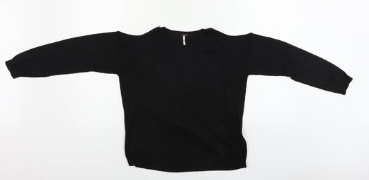 Womens UK Size S Preworn Black Pullover Jumper