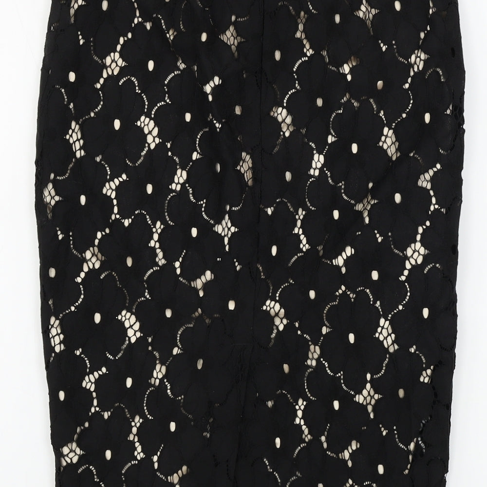 George  Womens Black Floral  Bandage Skirt Size 10
