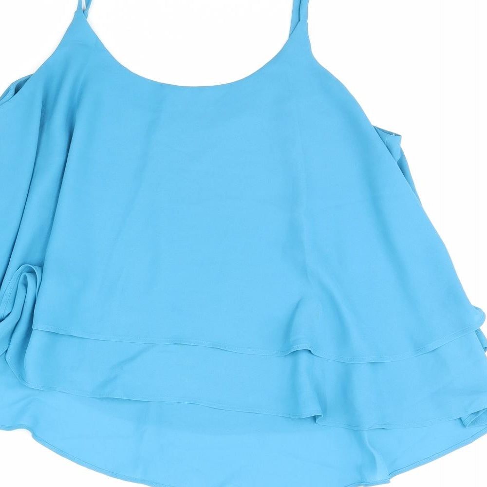 Womens UK Size L Mng Blue Cropped Tank
