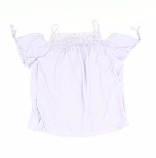 George Womens Purple Basic Blouse Size 14