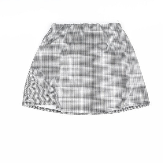 Select Womens Black Plaid Mini Skirt Size 10