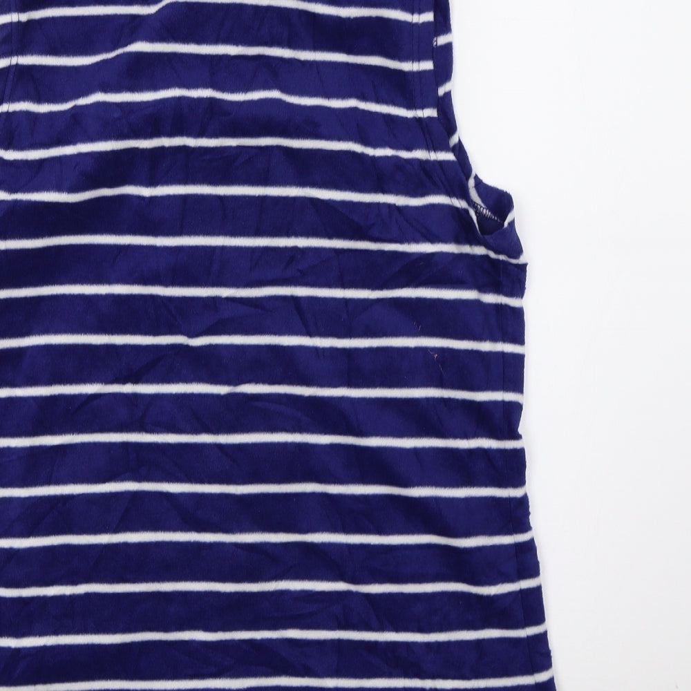 Original Essentials Womens Blue Striped Gilet Coat Size M