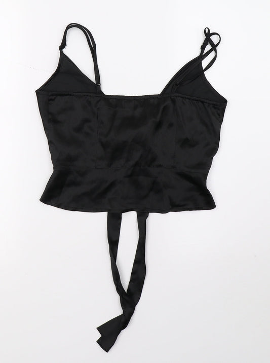 Womens UK Size 8 PRETTYLITTLETHING Black Basic T-Shirt