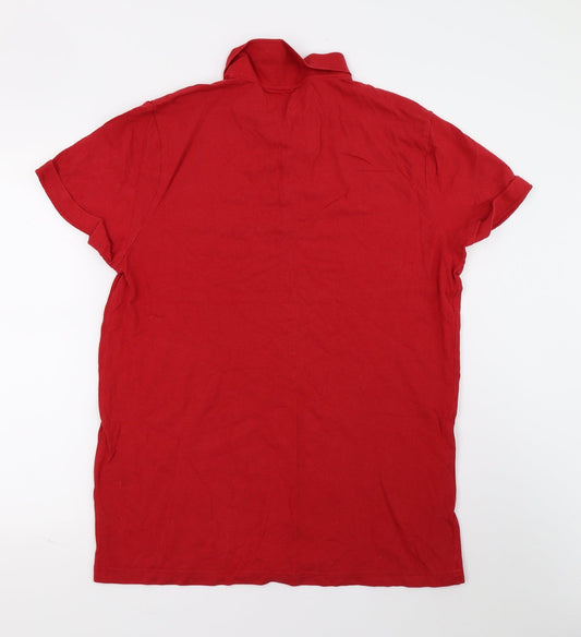 George Mens Red Polo Size L