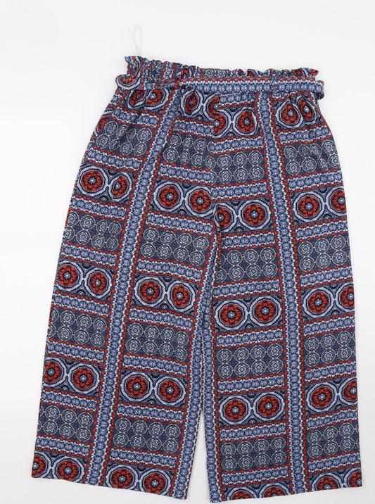 Primark Womens Blue Paisley Trousers Size 10 L22 in