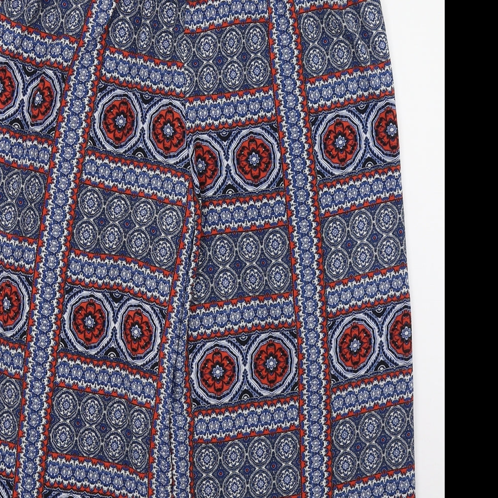 Primark Womens Blue Paisley Trousers Size 10 L22 in