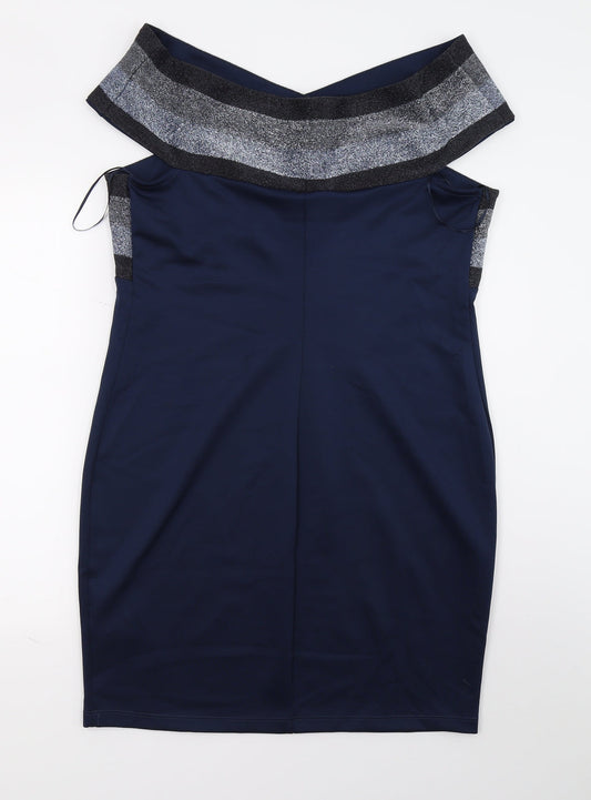 Body Flirt Womens Blue A-Line Size L