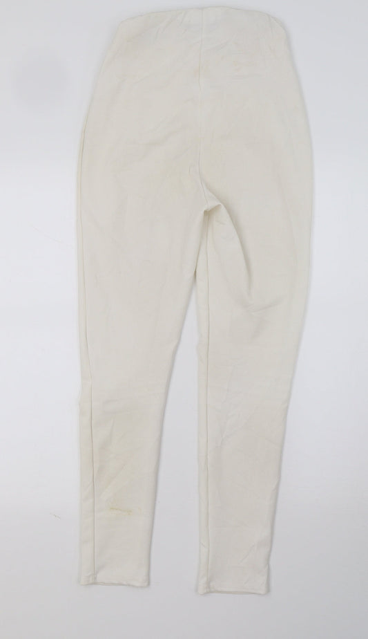 Womens UK Size 6 PRETTYLITTLETHING Regular Fit Ivory Trousers